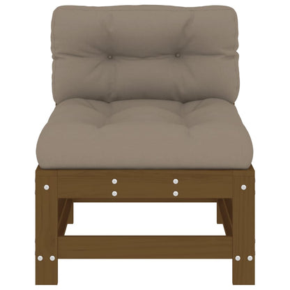 vidaXL Mittelsofas mit Kissen 2 Stk. Honigbraun Massivholz Kiefer