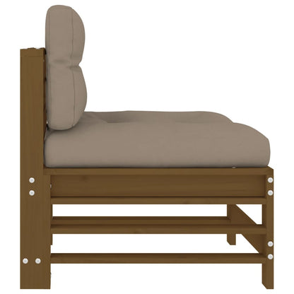 vidaXL Mittelsofas mit Kissen 2 Stk. Honigbraun Massivholz Kiefer