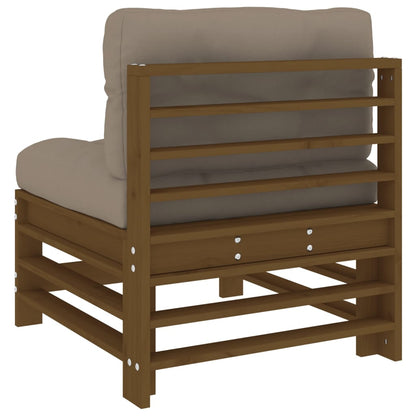 vidaXL Mittelsofas mit Kissen 2 Stk. Honigbraun Massivholz Kiefer