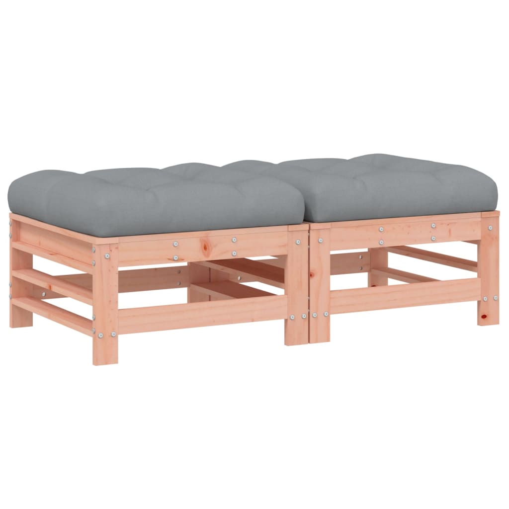vidaXL Gartenhocker mit Kissen 2 Stk. Massivholz Douglasie