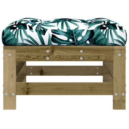 vidaXL Tabouret de jardin avec coussin 2 pcs Bois de pin Imprégné