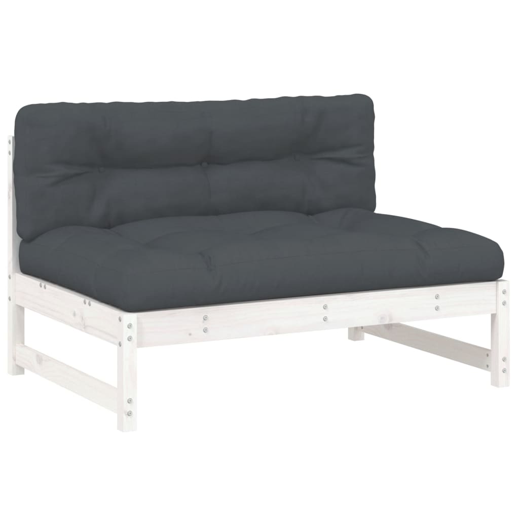 vidaXL Mittelsofa Weiß 120x80 cm Massivholz Kiefer