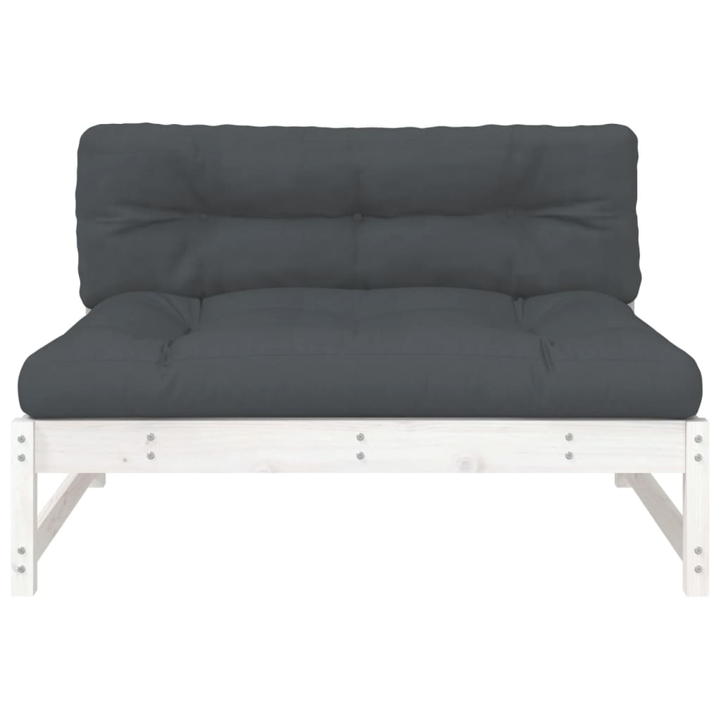 vidaXL Mittelsofa Weiß 120x80 cm Massivholz Kiefer