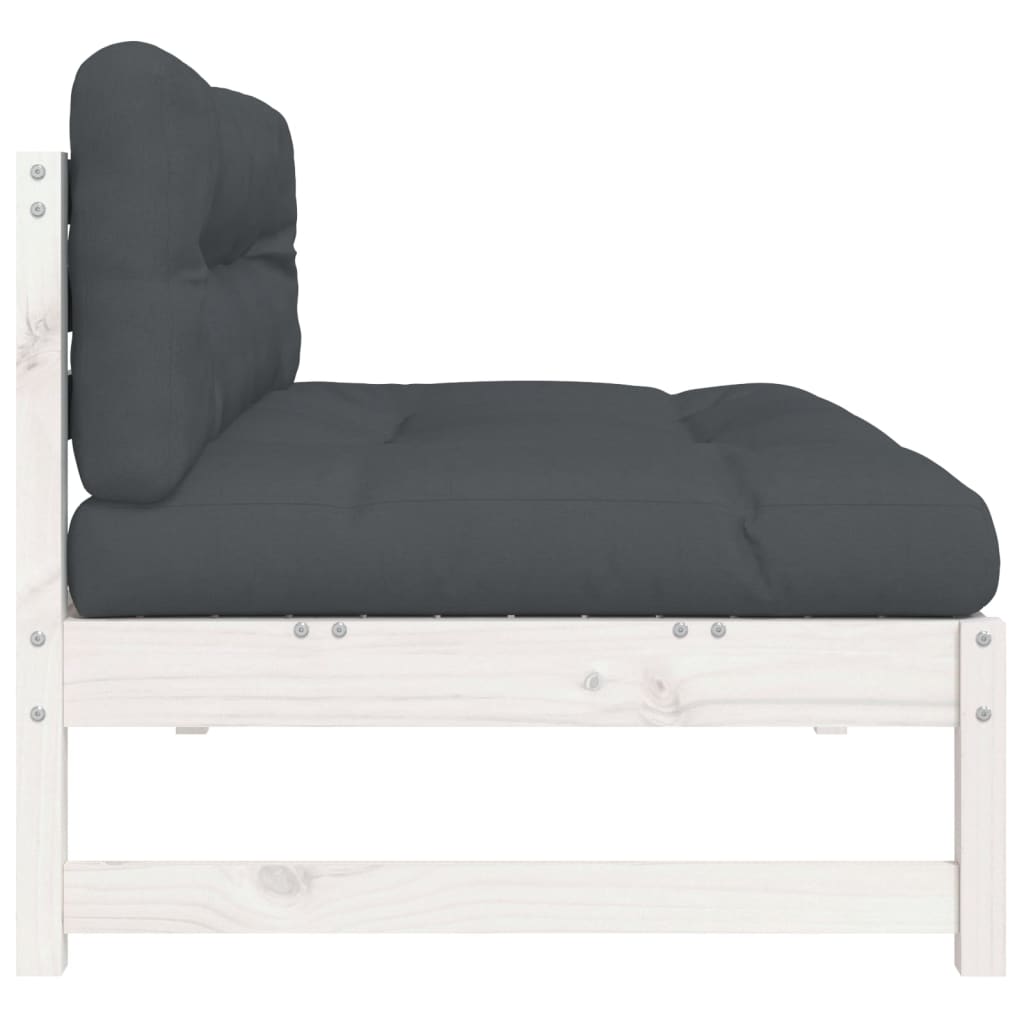 vidaXL Mittelsofa Weiß 120x80 cm Massivholz Kiefer