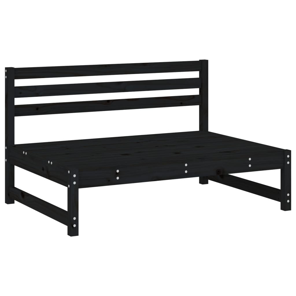 vidaXL Mittelsofa Schwarz 120x80 cm Massivholz Kiefer