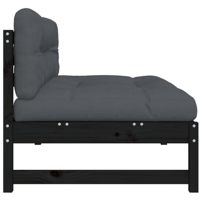 vidaXL Mittelsofa Schwarz 120x80 cm Massivholz Kiefer
