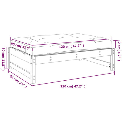vidaXL Gartenhocker 120x80 cm Massivholz Kiefer