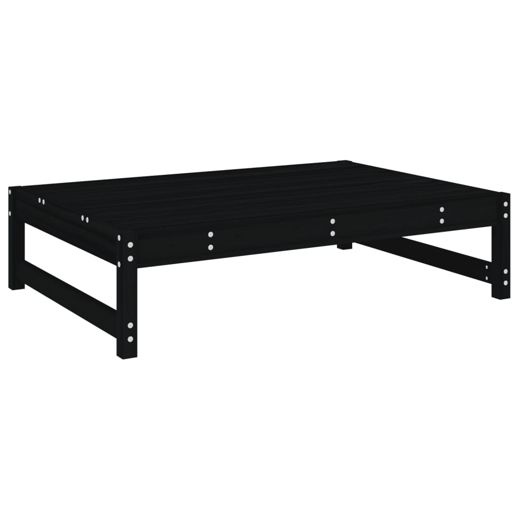 vidaXL Gartenhocker Schwarz 120x80 cm Massivholz Kiefer