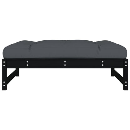 vidaXL Gartenhocker Schwarz 120x80 cm Massivholz Kiefer
