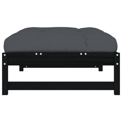 vidaXL Gartenhocker Schwarz 120x80 cm Massivholz Kiefer