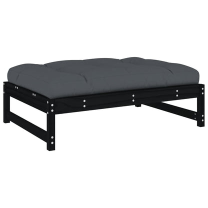 vidaXL Gartenhocker Schwarz 120x80 cm Massivholz Kiefer