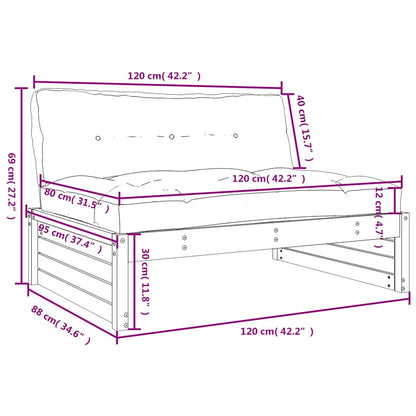 vidaXL Canapé central 120x80 cm en pin massif