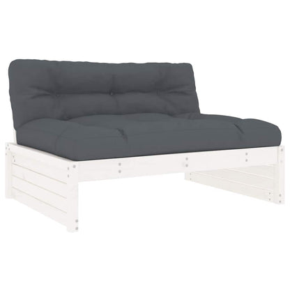 vidaXL Canapé central blanc 120x80 cm Bois de pin massif