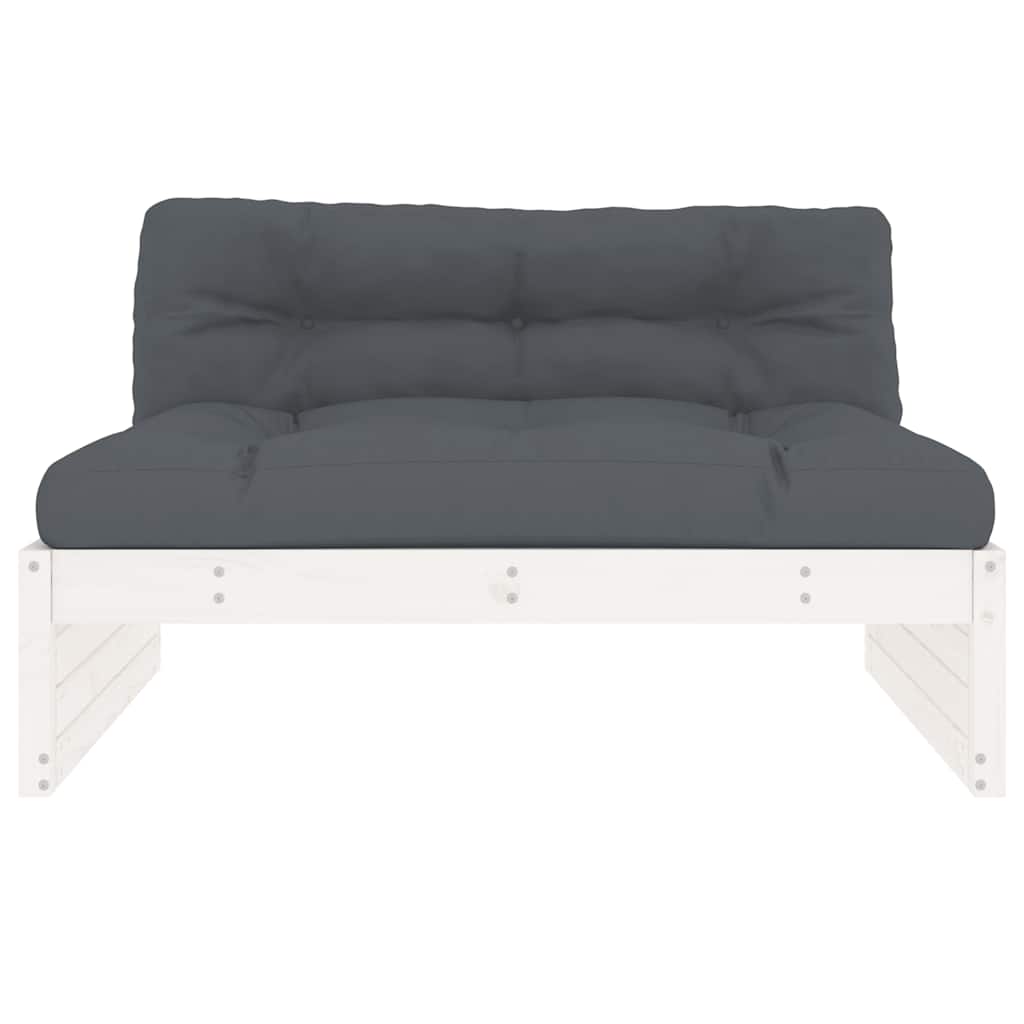 vidaXL Canapé central blanc 120x80 cm Bois de pin massif
