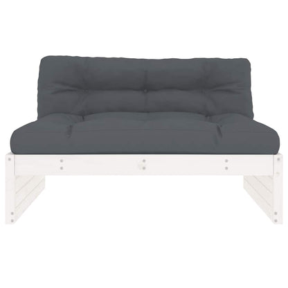 vidaXL Canapé central blanc 120x80 cm Bois de pin massif