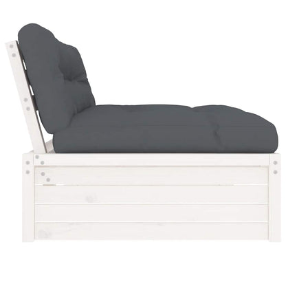 vidaXL Canapé central blanc 120x80 cm Bois de pin massif