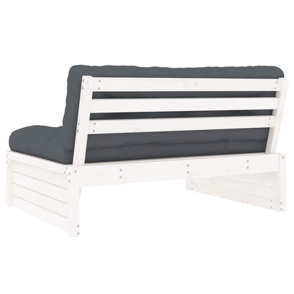 vidaXL Canapé central blanc 120x80 cm Bois de pin massif
