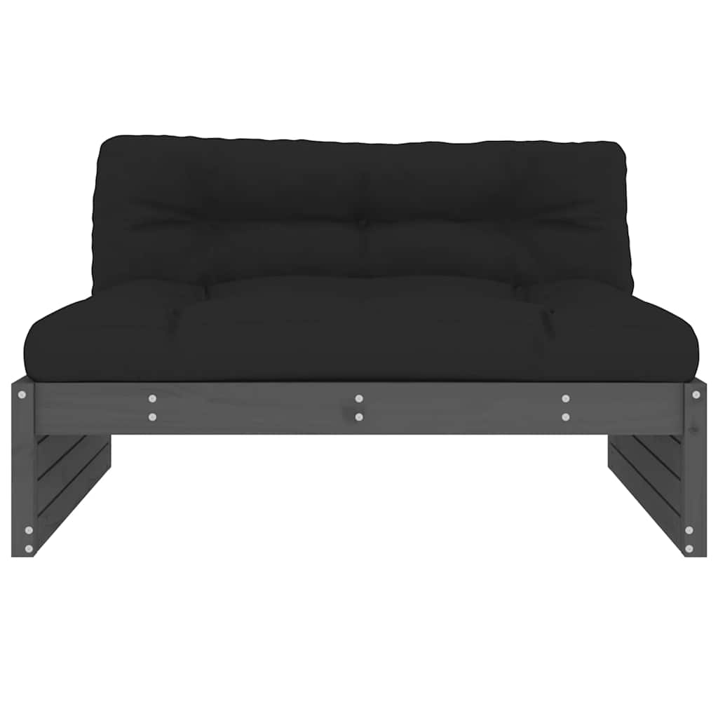 vidaXL Canapé central gris 120x80 cm Bois de pin massif