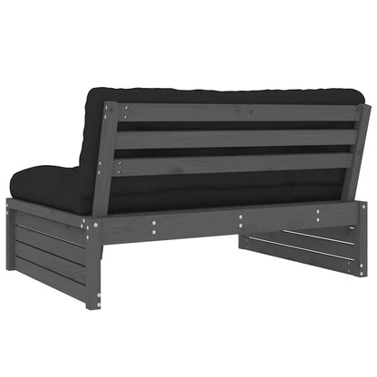 vidaXL Canapé central gris 120x80 cm Bois de pin massif
