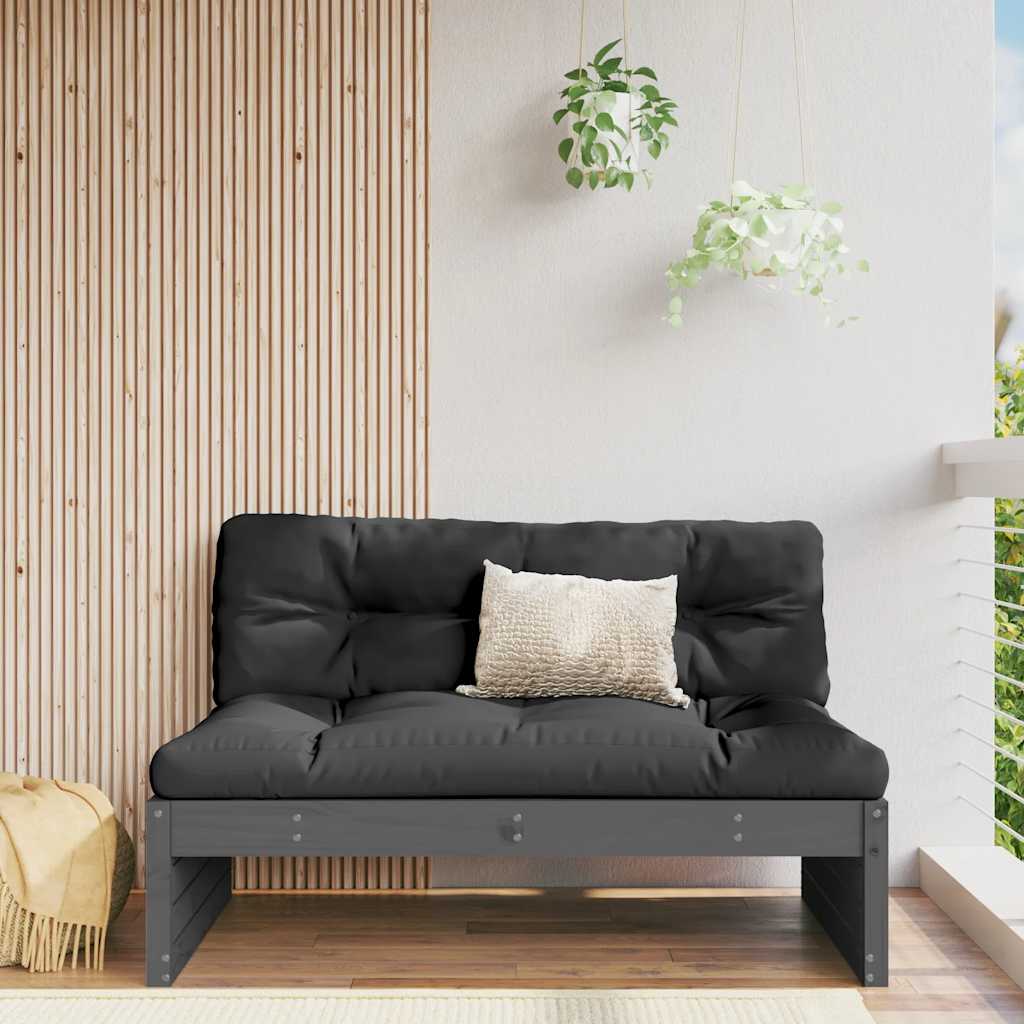vidaXL Canapé central gris 120x80 cm Bois de pin massif