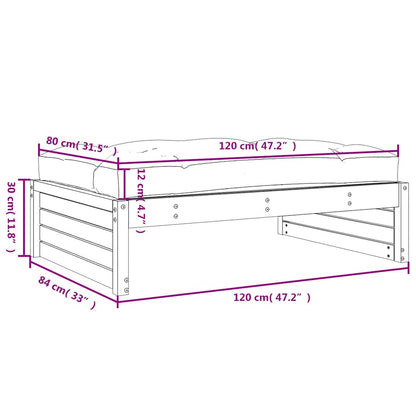 vidaXL Tabouret de jardin 120x80 cm Bois de pin massif