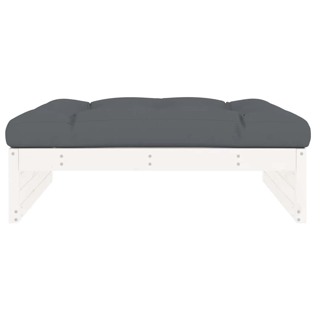 vidaXL Banc de jardin blanc 120x80 cm en bois de pin massif