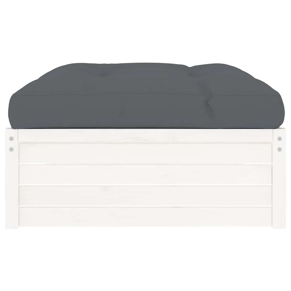 vidaXL Banc de jardin blanc 120x80 cm en bois de pin massif