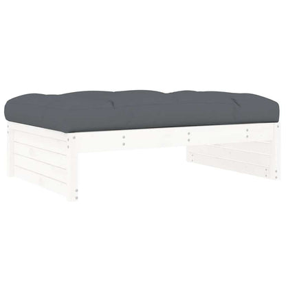 vidaXL Banc de jardin blanc 120x80 cm en bois de pin massif