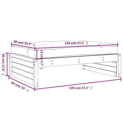 vidaXL Banc de jardin blanc 120x80 cm en bois de pin massif