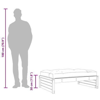 Gartenhocker Grau 120x80 cm Massivholz Kiefer