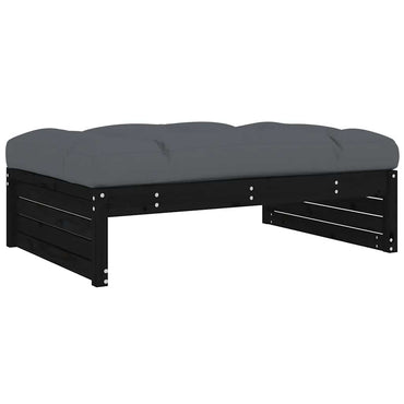 vidaXL Tabouret de jardin Noir 120x80 cm Bois de pin massif