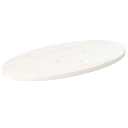 vidaXL Plateau de table Blanc 70x35x2,5 cm Bois de pin massif Ovale