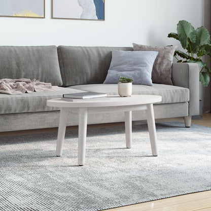 vidaXL Plateau de table Blanc 70x35x2,5 cm Bois de pin massif Ovale