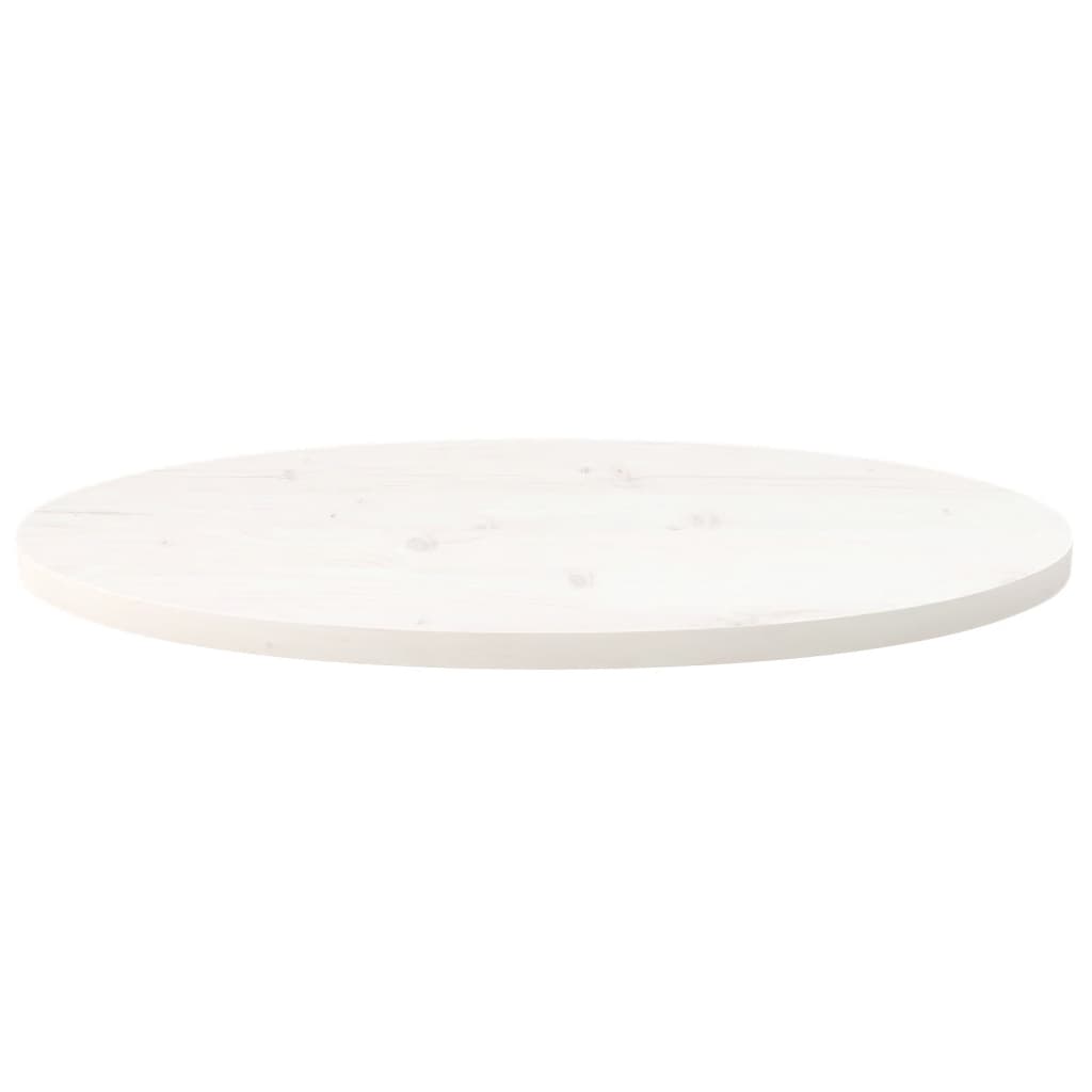 vidaXL Plateau de table Blanc 70x35x2,5 cm Bois de pin massif Ovale