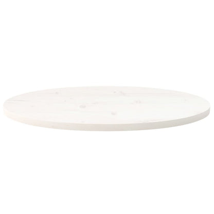 vidaXL Plateau de table Blanc 70x35x2,5 cm Bois de pin massif Ovale
