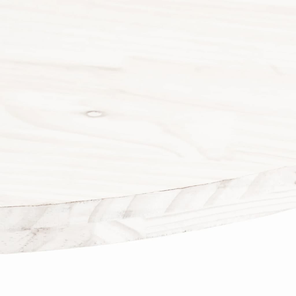 vidaXL Plateau de table Blanc 70x35x2,5 cm Bois de pin massif Ovale