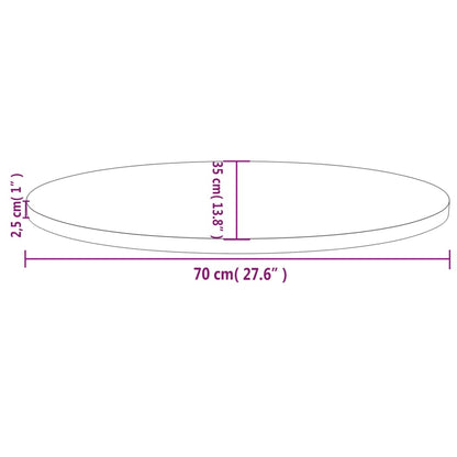 vidaXL Plateau de table Blanc 70x35x2,5 cm Bois de pin massif Ovale