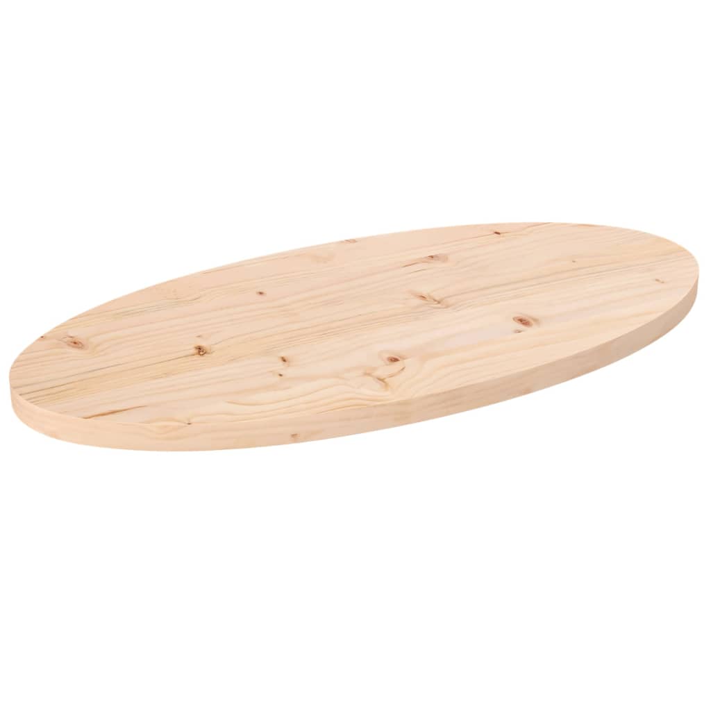 vidaXL Dessus de table 80x40x2,5 cm Bois de pin massif Ovale