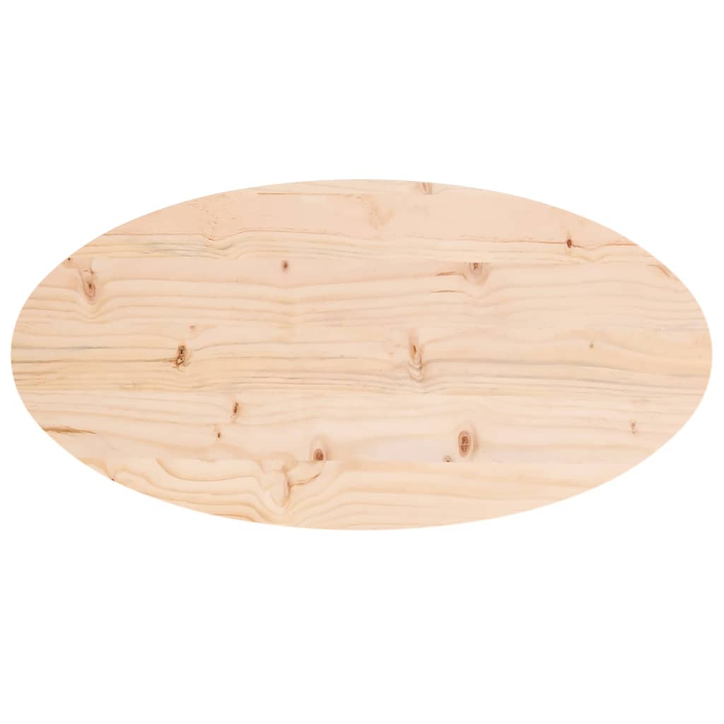 vidaXL Dessus de table 80x40x2,5 cm Bois de pin massif Ovale