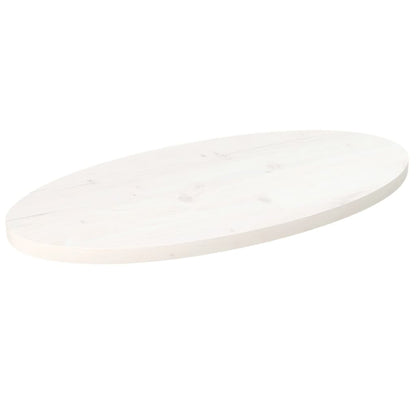 vidaXL Plateau de table Blanc 80x40x2,5 cm Pin Massif Ovale
