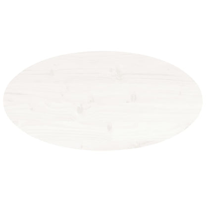 vidaXL Plateau de table Blanc 80x40x2,5 cm Pin Massif Ovale