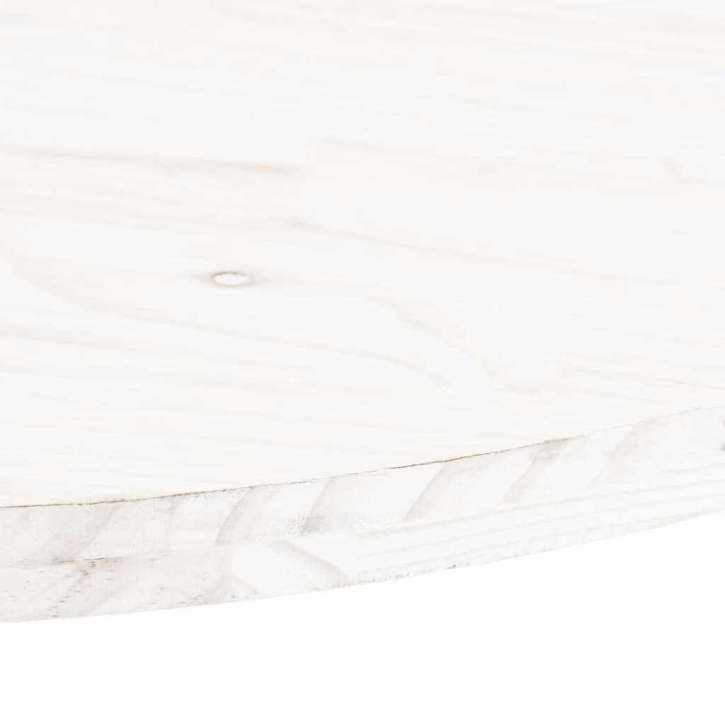 vidaXL Plateau de table Blanc 80x40x2,5 cm Pin Massif Ovale