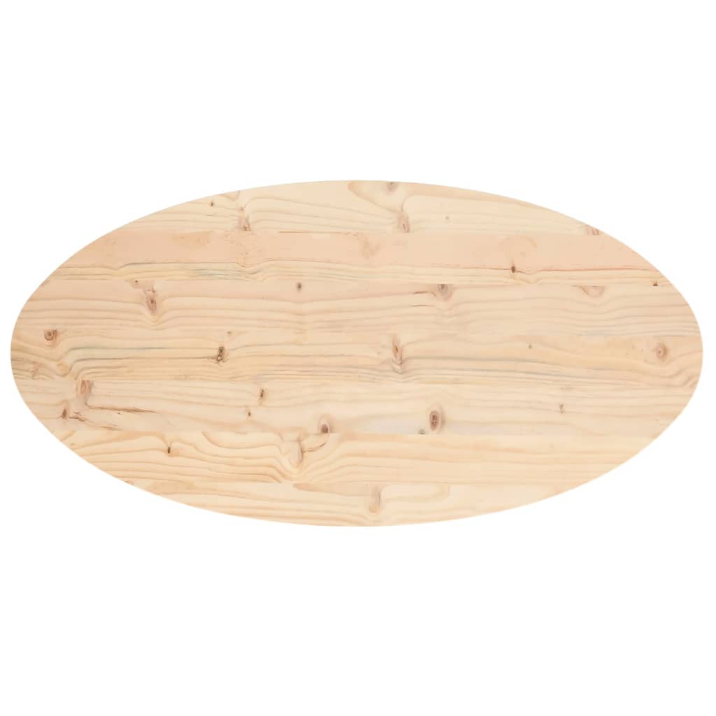 vidaXL Plateau de table 90x45x2,5 cm bois de pin massif ovale