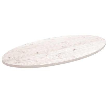 vidaXL Tischplatte Weiß 90x45x2,5 cm Massivholz Kiefer Oval