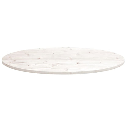 vidaXL Tischplatte Weiß 90x45x2,5 cm Massivholz Kiefer Oval