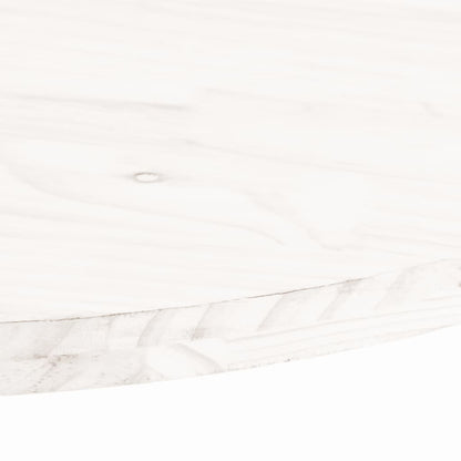 vidaXL Tischplatte Weiß 90x45x2,5 cm Massivholz Kiefer Oval