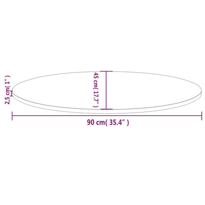 vidaXL Tischplatte Weiß 90x45x2,5 cm Massivholz Kiefer Oval