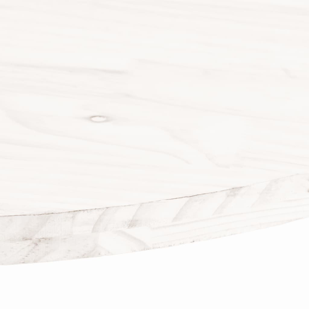 vidaXL Plateau de table Blanc 100x50x2,5 cm Bois de pin massif Ovale