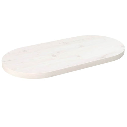 vidaXL Tischplatte Weiß 60x30x2,5 cm Massivholz Kiefer Oval