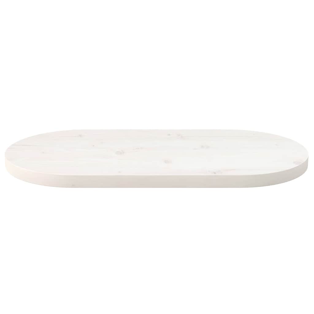 vidaXL Tischplatte Weiß 60x30x2,5 cm Massivholz Kiefer Oval